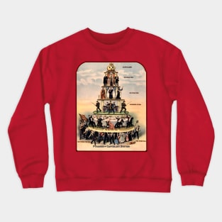 The Pyramid of the Capitalist System - How they Crush the Working Class Crewneck Sweatshirt